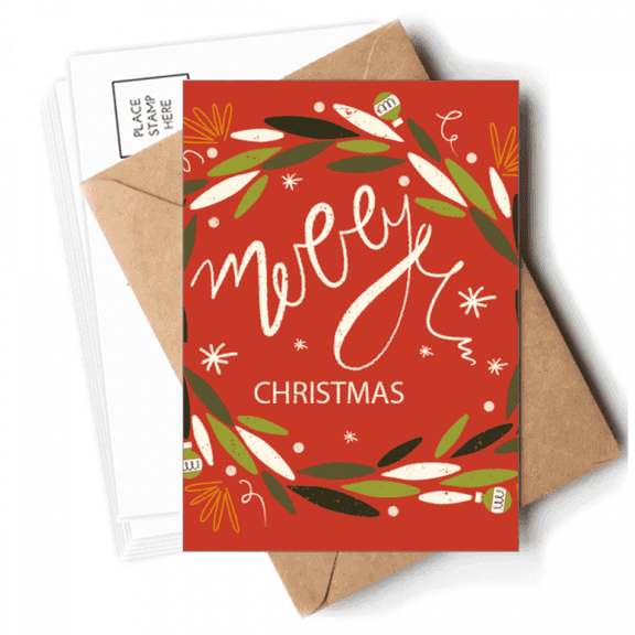 mas Colorful Garland  Illustration Postcards Envelopes Blank Note Cards Mailing