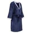 thumbnail image 5 of Women Plush Robe Lace Short Fleece Robes Soft Warm Spa Bathrobe, 5 of 10