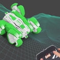 thumbnail image 4 of Coche De Acrobacias 1/32 4WD RC Stunt Cars 2.4GHz Doble cara 360 grados Flip Vehicle (Verde), 4 of 6