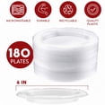 thumbnail image 2 of FRAMO Disposable Clear Plastic Dessert Plates AFN16 Inch (180 Pack) Microwaveable Small Plastic Plates In Bulk for Parties. Catering. BBQ, Travel, 2 of 3