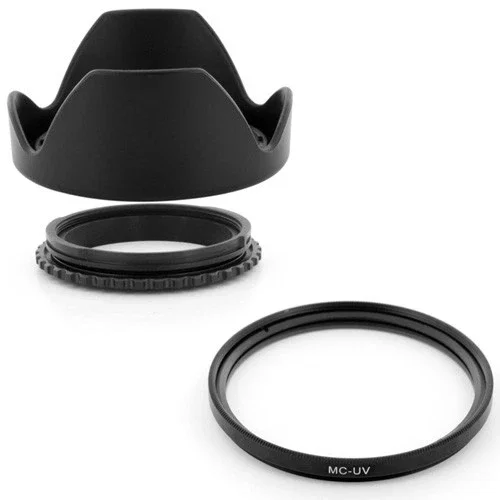 VIGOR- 67Mm Reversible Lens Hood   Mcuv Filter For Canon Rebel T3 T2 T2I T1 18-135