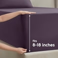 thumbnail image 6 of Lammaloe Full Size Sheets Set, Hotel Style Deep Pocket 4 Piece Bed Sheets, Luxury Soft Microfiber Sheet Sets, Purple Eggplant, 6 of 8
