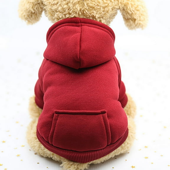 Weloille Polyester Hoodied Sweatshirts With Pocket Dog Clothes Pet Clothing