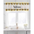thumbnail image 2 of Yellow Sunflower Plaid Kitchen Valances for Windows Farmhouse Linen Window Valance Curtain for Living Room Window Treatment Bows White Wood Country Art Valance Rod Pocket Topper Drape, 54 x 18 Inch, 2 of 6
