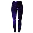 thumbnail image 4 of Star Print Leggings for Women High Waisted Tummy Control Yoga Pants Stretchy Compression Workout Tights Galaxy Pattern Activewear Gym Bottoms, 4 of 5