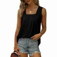 thumbnail image 2 of Tank Tops for Women Summer Outfits 2025 Square Neck Casual Shirts Blouses Black XXL, 2 of 5