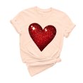 thumbnail image 3 of VKOYWKM Valentine Shirts Women Heart Graphic Tees Spring Short Sleeve T Shirts Romantic Valentine's Day Party Tshirts, 3 of 7