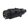 thumbnail image 1 of Wearproof 12V Towbar Towing Socket 7 Pin Round Standard Trailer Socket Black, 1 of 5