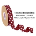 thumbnail image 4 of Polka Dot Craft Grosgrain Ribbon, 1 Inch x 48 Yard Grosgrain Ribbon Roll, Wine Red with White Dots, 4 of 5