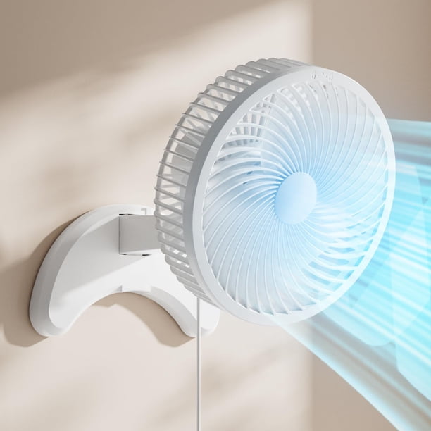Ventilador de pared Koonie de 8 pulgadas con temporizador de 3 velocidades, color blanco