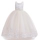 thumbnail image 1 of Vestido de niña de malla de princesa, vestido de novia de encaje con cuentas, vestido de noche para niña, 1 of 6