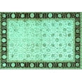 thumbnail image 1 of Ahgly Company Indoor Rectangle Persian Turquoise Blue Traditional Area Rugs, 5' x 7', 1 of 4