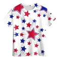 thumbnail image 4 of Zshosam Usa Tshirt Kids Summer Boys Shirts Kids T-Shirt Graphic Tee Soft Crewneck Short Sleeve Tops Size 8T 9T,(Blue 8-9 Years), 4 of 4