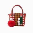 thumbnail image 2 of Christmas Weave Basket, Christmas Storage Basket and Organizer, Christmas Scarf Reindeer Vegetable Basket, for Storing Miscellaneous Items, Cosmetics, 7.87x5.5x4.3 inch, 2 of 7