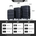 thumbnail image 4 of PAPROOS Hardside Luggage Set, 3 Piece 21in 25in 29in Carry on Suitcases Set with 2 Hooks and TSA Lock, Modern Lightweight Luggage Set, Hardshell Expandable Suitcase Set for Family Travel, Black, 4 of 13