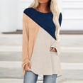 thumbnail image 2 of Graphic Print Shirts for Women Long Sleeve Color Block Plus Size Crew Neck Casual Loose Pullover Tops 90s Outfits for Ladies(Gray,XXL), 2 of 5