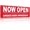 Red, White, variant on VINGVO Banner with Grommets Fabric Large Size Hanging Yard Signs for Business Industrial Store Enterprise Restructuring Innovation(3x8 Feet,Now Open)