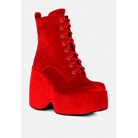 Ashcan High Platform Velvet Ankle Boots