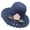 Z85-Navy, variant on Elegant Hat for Women,Little Girls Wide Brim Foldable Hat Summer UV Protection Beach Cap with Lace Band and Flower