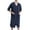Navy, variant on Lu's Chic Men's Waffle Robe Lightweight Bathrobe Zipper Housecoat Zip Front House Coat Casual Nightgown 3/4 Sleeve Lounge Side Split with Pockets White Large-X-Large