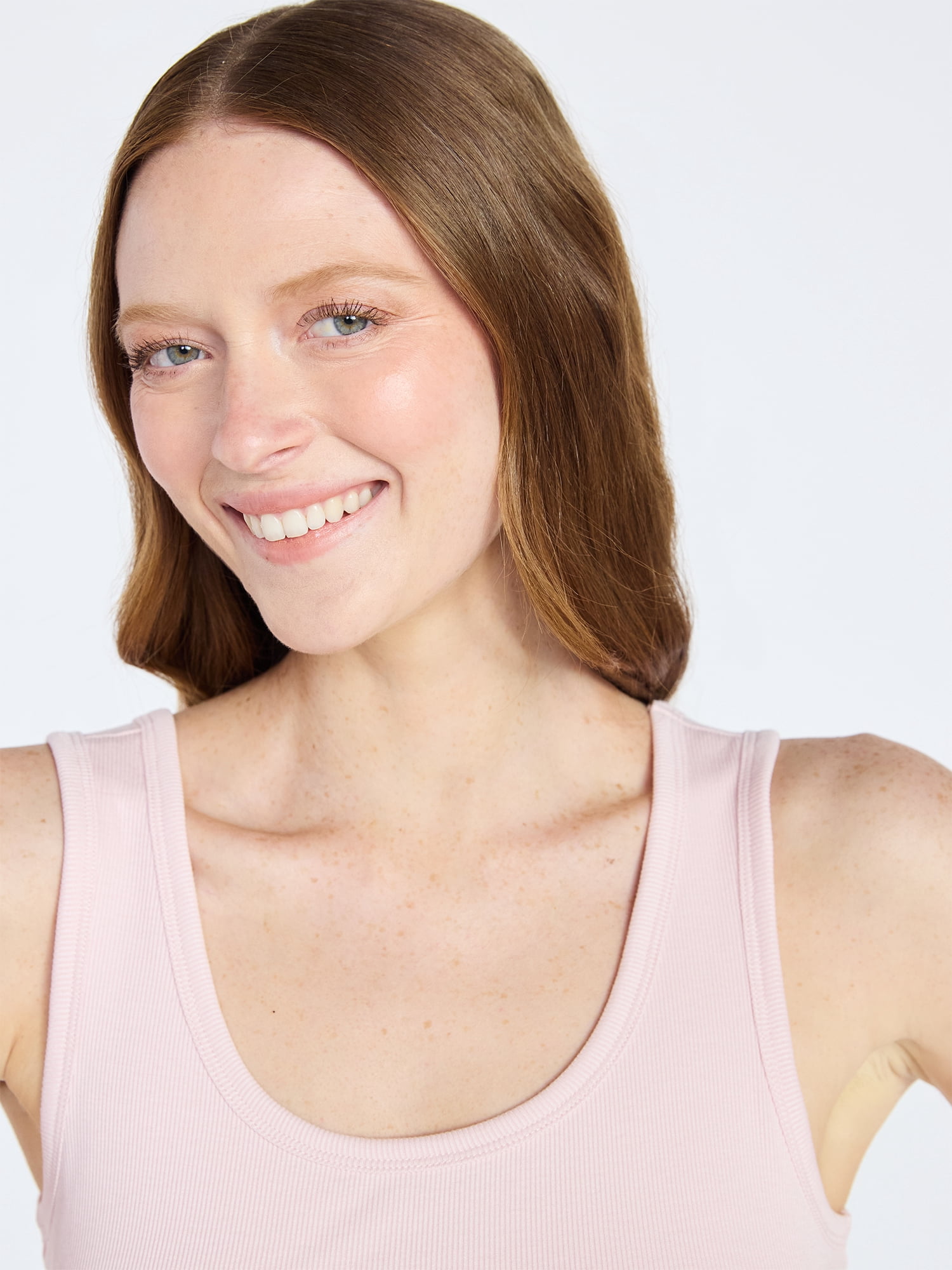 Joyspun Women's Ribbed Tank with Inner Bra, Sizes XS-3X