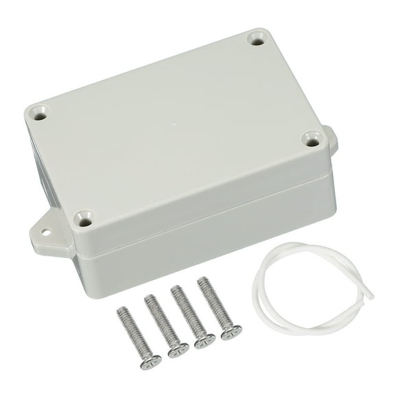 Uxcell Junction Box, Electrical Enclosure Box ABS Plastic Waterproof Outlet Plug Cover Cord Protector with Mounting Plate for Outdoor Indoor Electric Projects White/Grey 100 x 68 x 40mm