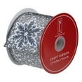 thumbnail image 3 of Northlight Gray Snowflake Christmas Wired Craft Ribbon 2.5" x 10 Yards, 3 of 3