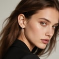 thumbnail image 3 of Sterling Silver Spike Earrings Hoop for Women Teens Geometric Huggie Hoop Earrings Drop Punk Earrings Minimalist Huggie, 3 of 5