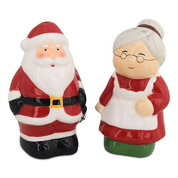 Christmas Salt and Pepper Shakers, Santa & Mrs Claus Holiday Ceramic Set, Holiday Decor, Barclays Buys