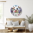 thumbnail image 3 of Eveokoki Fence With Birds Flowers Wooden Round Wall Clock,12-Inch Silent Non-Ticking Decorative Clock for Living Room, Bedroom, Kitchen, Office, Farmhouse & Modern Home Decor, 3 of 4