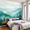 thumbnail image 2 of Wallpaper Misty Pine Forest Layered Mountain Landscape Watercolor Peel and Stick Wall Murals 100"H x 144"W Removable PVC Wall Paper Self-Adhesive Wall Paintings Art Decor for Bedroom Living Room, 2 of 7