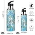 thumbnail image 2 of Water Bottles 20oz Straw Lid Wide Mouth Stainless Steel for School Sport Travel Blue Green Floral Stained Glass, 2 of 9