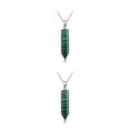 thumbnail image 1 of yingyy Hexagon Column Charm Exquisite Men Handmade Holiday Anniversary Hanging Pendants Pointed Colorful Crystal Chain Green 2Set, 1 of 6