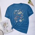thumbnail image 1 of Fiudx Ofertas Del Día Blusas con Estampado de Flores Pequeñas para Mujer Top de Manga Corta con Cuello Redondo, 1 of 4