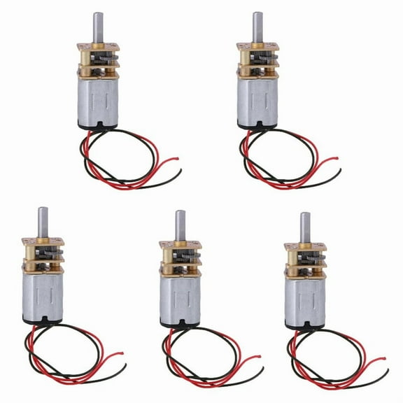 5Pcs N20 Mini Micro-Metal Gear Motor with Gearwheel DC Motors 60RPM Slow Speed Full Metal Reducer Toy,5 x Gear Motor,As Shown