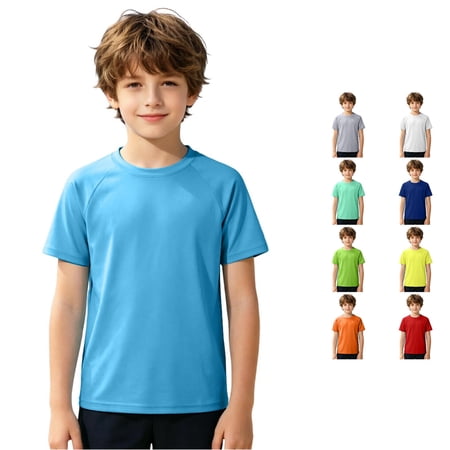 Boys Solid Color Summer Long Sleeve Rash Guard Swimwear Beach Sun Top Swim Bodysuit 11-12 Years