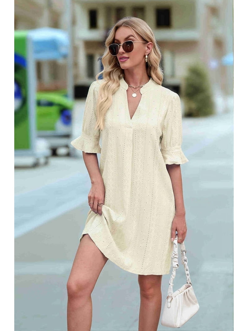 summer shift dresses for women White Cotton Poplin Midi Dress Sleeveless Casual Dress Loose The simple silhouette keeps it effortlessly chic while letting the texture shine Summer Dresses for Women V