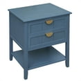 thumbnail image 4 of Knubmt Beside Table with Bottom Shelf and 2 Drawer, Wood Nightstand for Bedroom, Living Room, Blue, 4 of 9