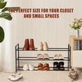 thumbnail image 4 of 3-Tier Shoe Rack Storage Organizer for Closet, Small Space, Front Door, Sturdy Metal, Black, 4 of 4