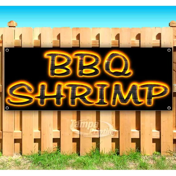 BBQ Shrimp 13 oz Vinyl Banner With Metal Grommets