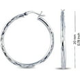 thumbnail image 6 of LeCalla Hypoallergenic Polished 925 Sterling Silver Light-Weight Hoop Earrings 20MM, 6 of 9