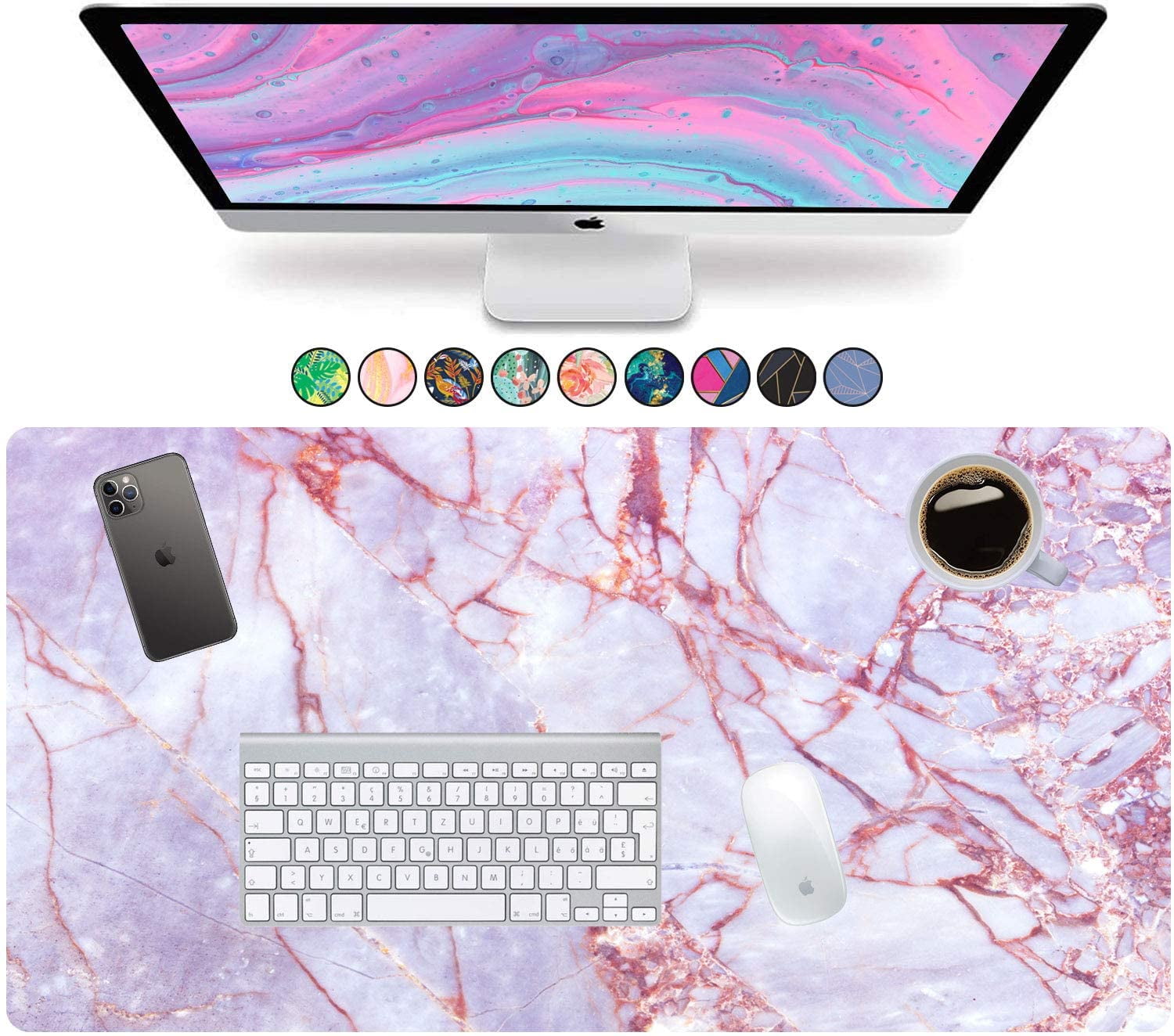 French Koko Large Mouse Pad, Desk Mat, Keyboard Pad, Desktop Home