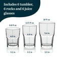thumbnail image 3 of Libbey Boston Tumbler, Rocks, and Juice Glasses, 18 Piece Classic Stackable Glass Cups Set, Versatile, Kitchen Drinking Glasses Set for Everyday Use, 3 of 5