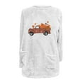 thumbnail image 4 of Dyegold Women Fleece Sweatshirt Fall Savings Crewneck Fleece Ladies Casual Sweatshirt Graphic Fluffy Winter Warm Pullovers Cute Pumpkin Truck Print Loungewear Fuzzy Shirts Teen Girls Sweater Tops, 4 of 4