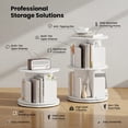 thumbnail image 7 of Spaco 2-Tier Rotating Bookshelf - 360° Swivel Rounded Baffles, Dividers Home Display Rack, White, 7 of 7