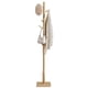 thumbnail image 1 of Perchero de Madera Maciza, Organizador de Ropa de Pie, con 8 Ganchos, para Pasillo, Entrada, Beige Natural, 1 of 6
