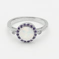 thumbnail image 5 of Fire Opal Statement Ring for Women Purple Cz Ginger Lyne Collection, 5 of 6