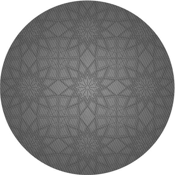 Ahgly Company Indoor Round Patterned Gray Area Rugs, 7' Round