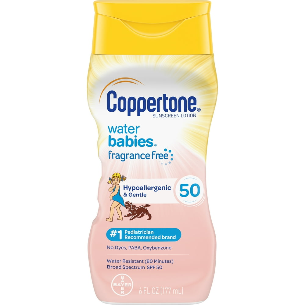 Coppertone WaterBABIES Sunscreen Fragrance Free Lotion SPF 50 6 oz