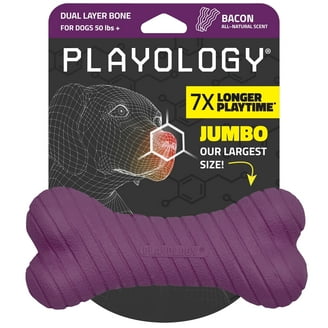 Playology Durable Chew Ball, Jumbo Rubber Dog Toy, Beef Scented